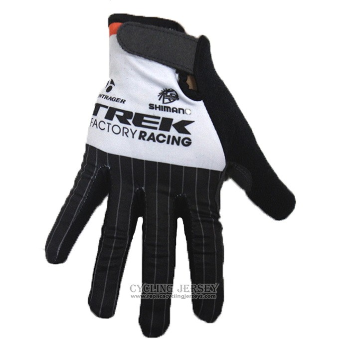2020 Trek Factory Racing Full Finger Gloves Cycling Black White
